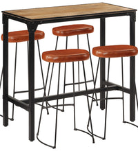 5-tlg. Bar-Set Raues Mangoholz und Metall