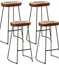 5-tlg. Bar-Set Raues Mangoholz und Metall