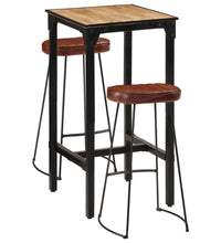 3-tlg. Bar-Set Raues Mangoholz und Metall