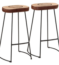 3-tlg. Bar-Set Raues Mangoholz und Metall