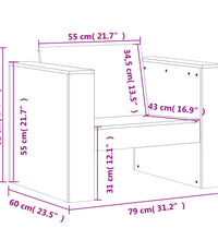 Gartensessel 79x60x62 cm Massivholz Douglasie