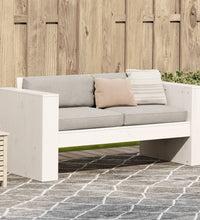 Gartensofa 2-Sitzer Weiß 134x60x62 cm Massivholz Kiefer