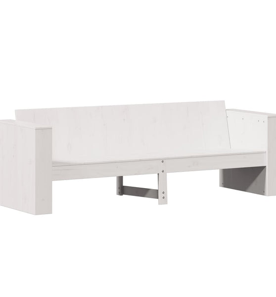 Gartensofa 3-Sitzer Weiß 189x60x62 cm Massivholz Kiefer