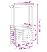 Gartenbar mit Dach 112,5x57x195,5 cm Massivholz Kiefer