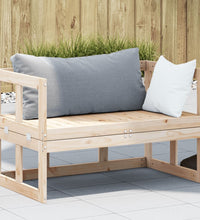 2-in-1 Gartensofa Verlängerbar Massivholz Kiefer