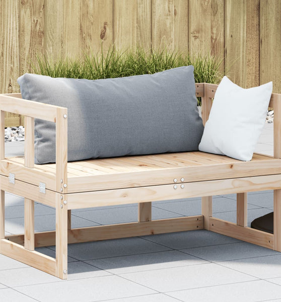 2-in-1 Gartensofa Verlängerbar Massivholz Kiefer