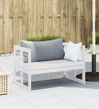 2-in-1 Gartensofa Verlängerbar Weiß Massivholz Kiefer