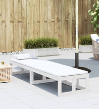 2-in-1 Gartensofa Verlängerbar Weiß Massivholz Kiefer