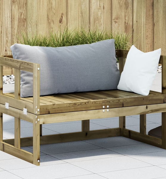 2-in-1 Gartensofa Verlängerbar Imprägniertes Kiefernholz