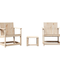 3-tlg. Garten-Lounge-Set Massivholz Kiefer