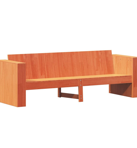 Gartensofa 3-Sitzer Wachsbraun 189x60x62 cm Massivholz Kiefer