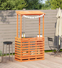 Gartenbar mit Dach Braun 112,5x57x195,5 cm Massivholz Kiefer