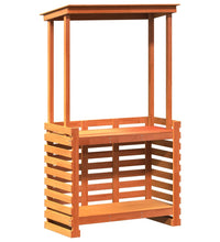 Gartenbar mit Dach Braun 112,5x57x195,5 cm Massivholz Kiefer