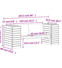 Gartenbank mit Pflanzkübeln 167,5x60x65 cm Kiefernholz