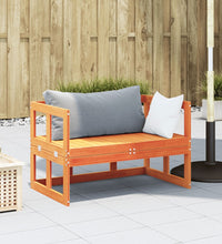 2-in-1 Gartensofa Verlängerbar Wachsbraun Massivholz Kiefer