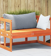 2-in-1 Gartensofa Verlängerbar Wachsbraun Massivholz Kiefer