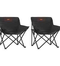 Campingstühle 2 Stk. mit Tasche Klappbar Schwarz