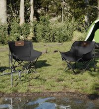 Campingstühle 2 Stk. mit Tasche Klappbar Schwarz