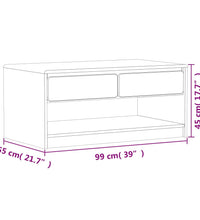 Couchtisch SAUDA Eiche-Optik 99x55x45 cm Massivholz Kiefer