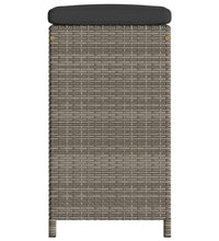 Garten-Barhocker mit Kissen 2 Stk. Grau Poly Rattan