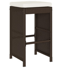 Garten-Barhocker mit Kissen 6 Stk. Braun Poly Rattan