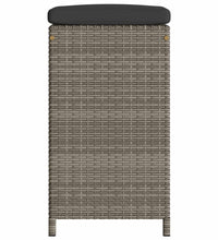 Garten-Barhocker mit Kissen 6 Stk. Grau Poly Rattan