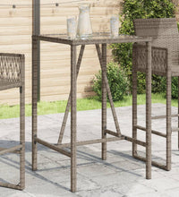 Garten-Bartisch Grau 70x70x110 cm Poly Rattan