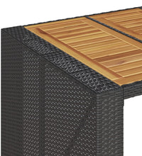 Gartentisch mit Holzplatte Schwarz 105x80x110 cm Poly Rattan