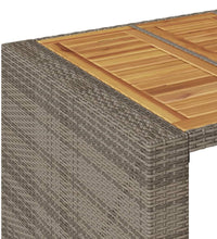 Gartentisch mit Holzplatte Grau 105x80x110 cm Poly Rattan