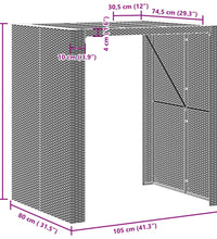 Gartentisch mit Holzplatte Grau 105x80x110 cm Poly Rattan