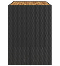 Gartentisch mit Holzplatte Schwarz 145x80x110 cm Poly Rattan