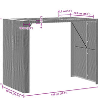 Gartentisch mit Holzplatte Schwarz 145x80x110 cm Poly Rattan