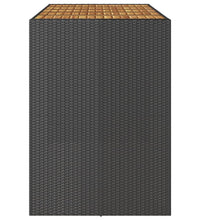 Gartentisch mit Holzplatte Schwarz 185x80x110 cm Poly Rattan