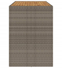 Gartentisch mit Holzplatte Grau 185x80x110 cm Poly Rattan