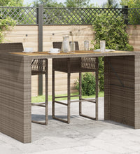 Gartentisch mit Holzplatte Grau 185x80x110 cm Poly Rattan