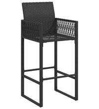 Garten-Barhocker 2 Stk. Schwarz Poly Rattan