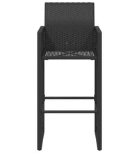 Garten-Barhocker 2 Stk. Schwarz Poly Rattan