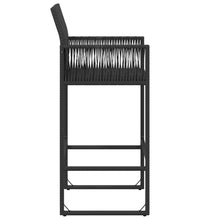 Garten-Barhocker 2 Stk. Schwarz Poly Rattan