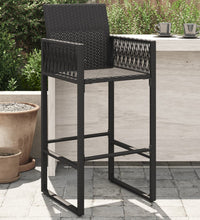 Garten-Barhocker 2 Stk. Schwarz Poly Rattan