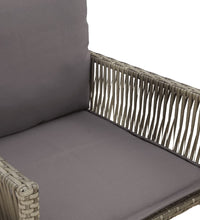 Garten-Barhocker mit Kissen 2 Stk. Grau Poly Rattan