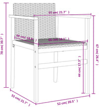 Gartenstühle 2 Stk. Schwarz Poly Rattan und Massivholz