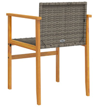 Gartenstühle 2 Stk. Grau Poly Rattan und Massivholz