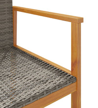 Gartenstühle 2 Stk. Grau Poly Rattan und Massivholz