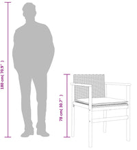 Gartenstühle 2 Stk. Grau Poly Rattan und Massivholz