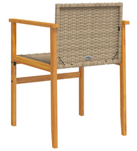 Gartenstühle 2 Stk. Beige Poly Rattan und Massivholz