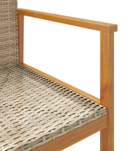 Gartenstühle 2 Stk. Beige Poly Rattan und Massivholz