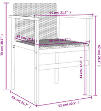 Gartenstühle 2 Stk. Beige Poly Rattan und Massivholz