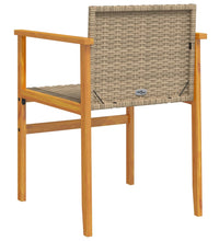 Gartenstühle mit Kissen 2 Stk. Beige Poly Rattan Massivholz