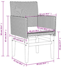 Gartenstühle mit Kissen 2 Stk. Schwarz Poly Rattan Massivholz