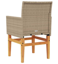 Gartenstühle mit Kissen 2 Stk. Beige Poly Rattan Massivholz